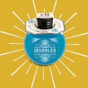 Icona dell'app Mr Bubbles con bottiglia blu e bilanciere su sfondo giallo