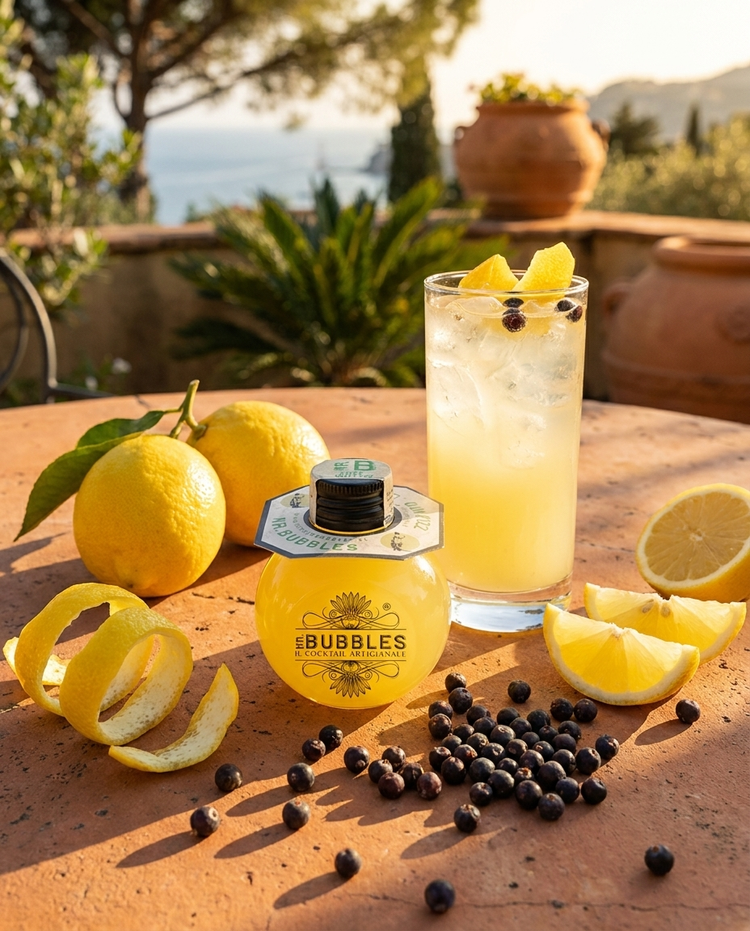 Free° Gin Fizz Mr. Bubbles analcolico con limoni e bacche di ginepro