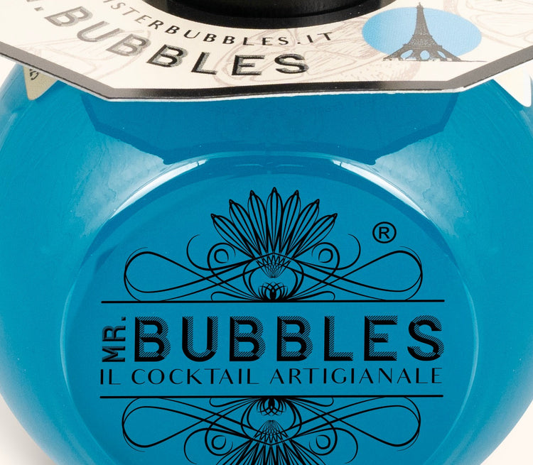 Dettaglio etichetta Blue Lagoon Mr. Bubbles, cocktail pronto da bere 160 ml