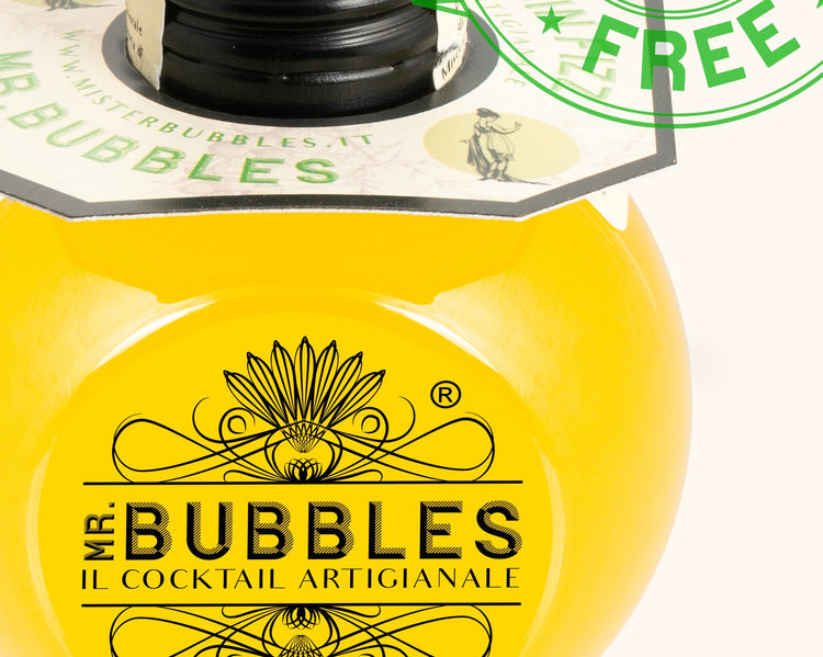 Dettaglio etichetta Free° Gin Fizz Mr. Bubbles, cocktail analcolico 160 ml