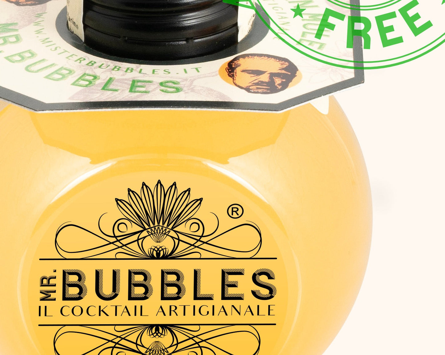 Dettaglio etichetta Free° Sicilian Mule Mr. Bubbles, cocktail analcolico 160 ml