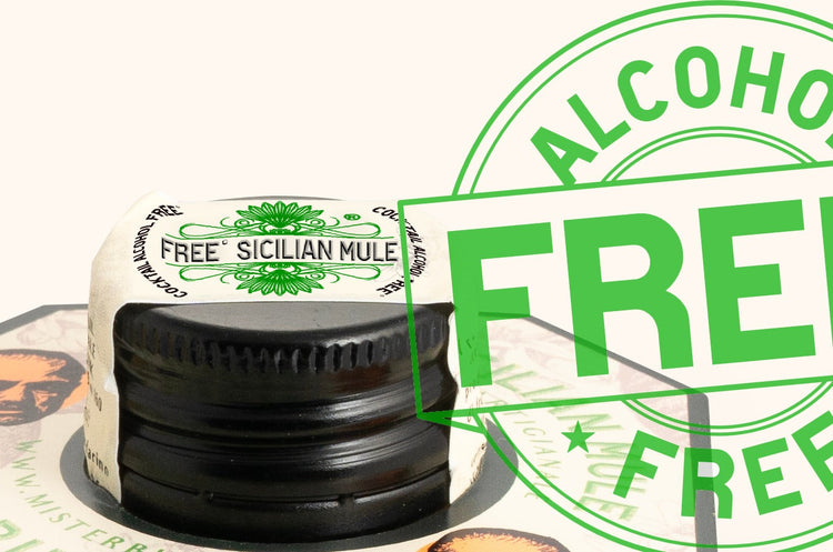 Dettaglio tappo Free° Sicilian Mule Mr. Bubbles, bottiglia sferica monodose