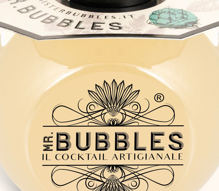 Dettaglio etichetta Mojito Mr. Bubbles, cocktail pronto da bere 160 ml