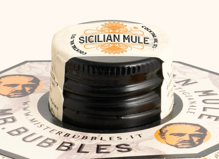 Dettaglio tappo Sicilian Mule Mr. Bubbles, bottiglia sferica monodose