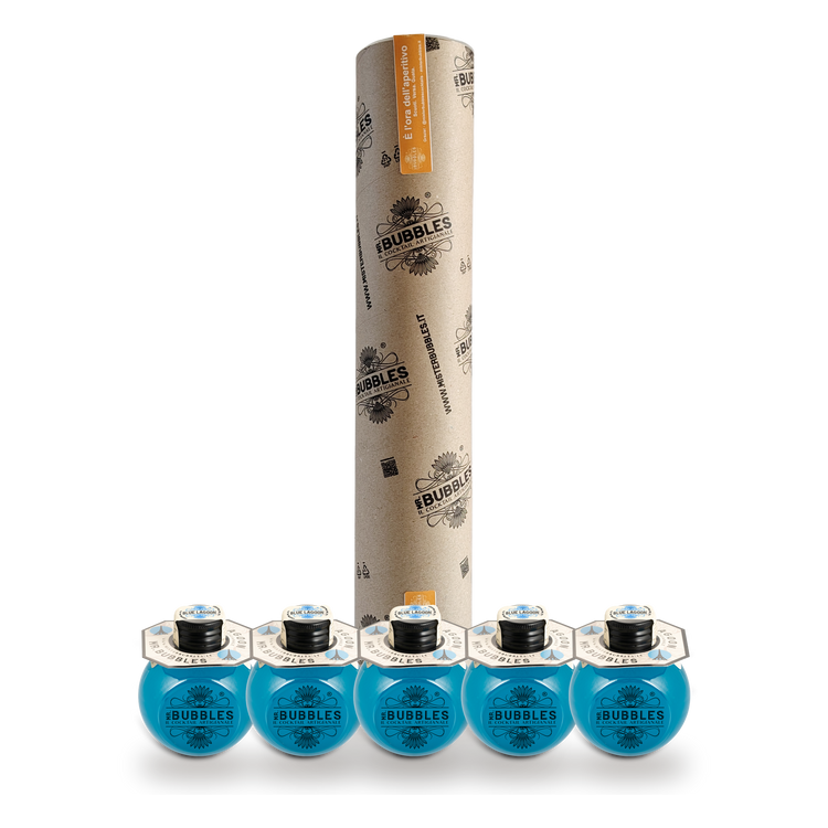 La Scorta di Blue Lagoon: un tubo Mr. Bubbles e cinque cocktail monodose da 160 ml