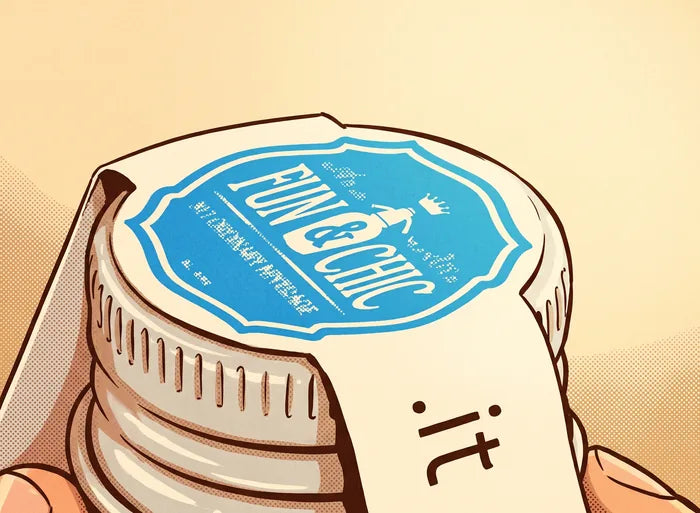 Il sigillo Fun & Chic disegnato a fumetto